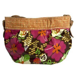 Fossil Multicolor Floral Coated Canvas Genuine Leather Trim Shoulder Bag Tote